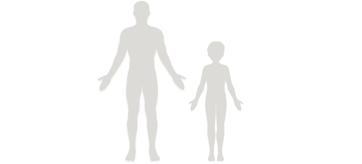 Icons of outlines of an adult body and a young child’s body.