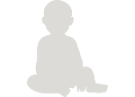 An icon of an outline of an infant’s body sitting.