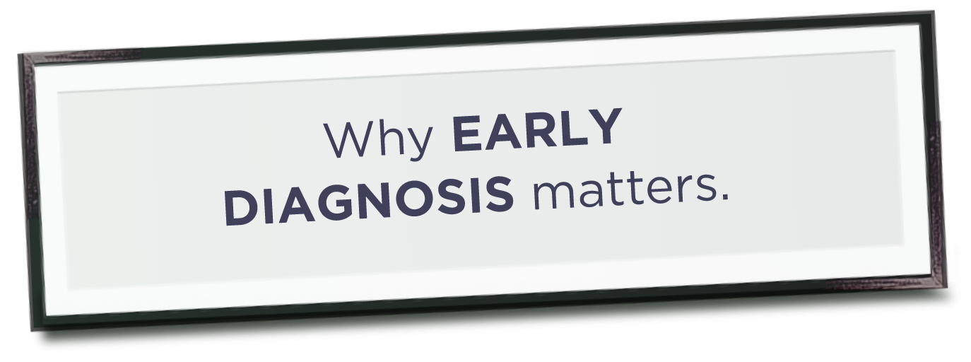 Poster with the phrase "Why early diagnosis matters.”